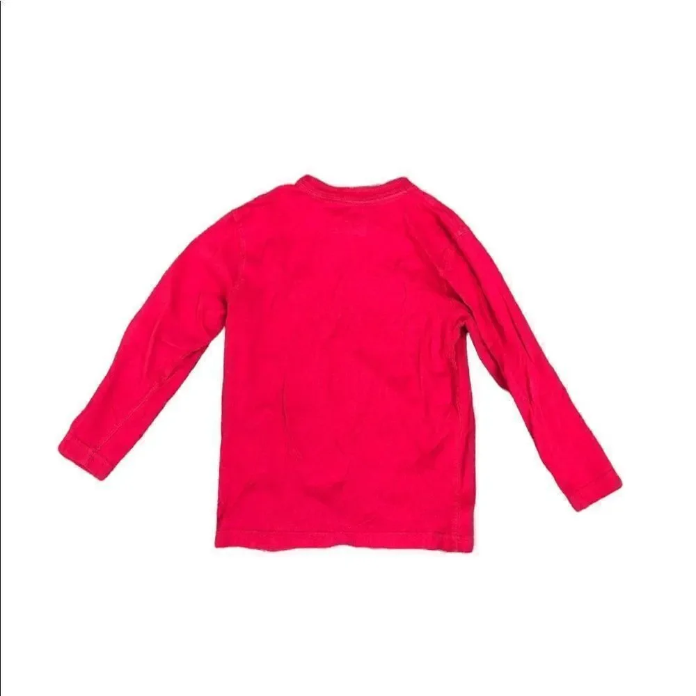 4/$20 OLD NAVY LONG SLEEVE RED GRAPHIC TEE SIZE S